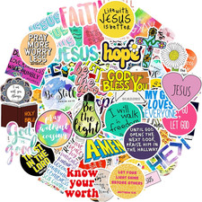 220Pcs Inspirational Christian Stickers Bulk, Vinly Waterproof Bible Verse Jesus
