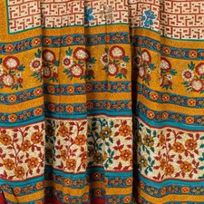Sanskriti Vintage Saree Multicolor Pure Crepe Geometric Printed Sari 5 Yd Fabric