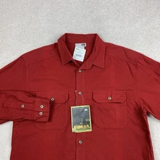 Nwt REI Chamois Button Up Shirt Medium  Red Outdoors Preppy Heavy Casual Cotton