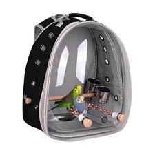 Bird Traval Carrier Cage, Multi Vent Holes Clear Space Capsule Astr... Fast Ship