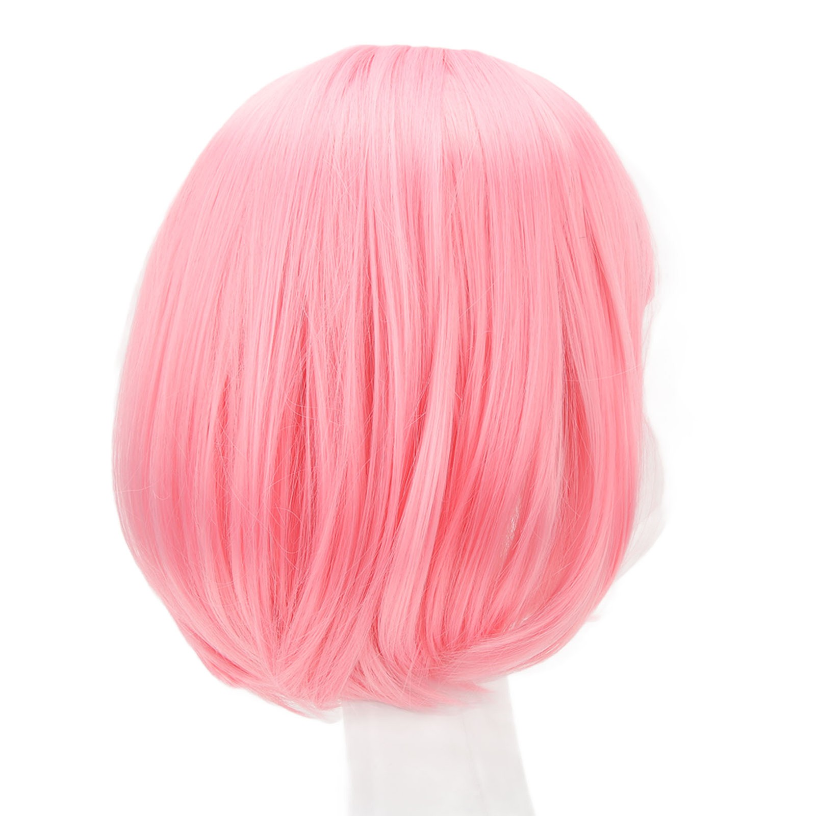 Short Pink Bob Wig Fluffy Straight Style For Students