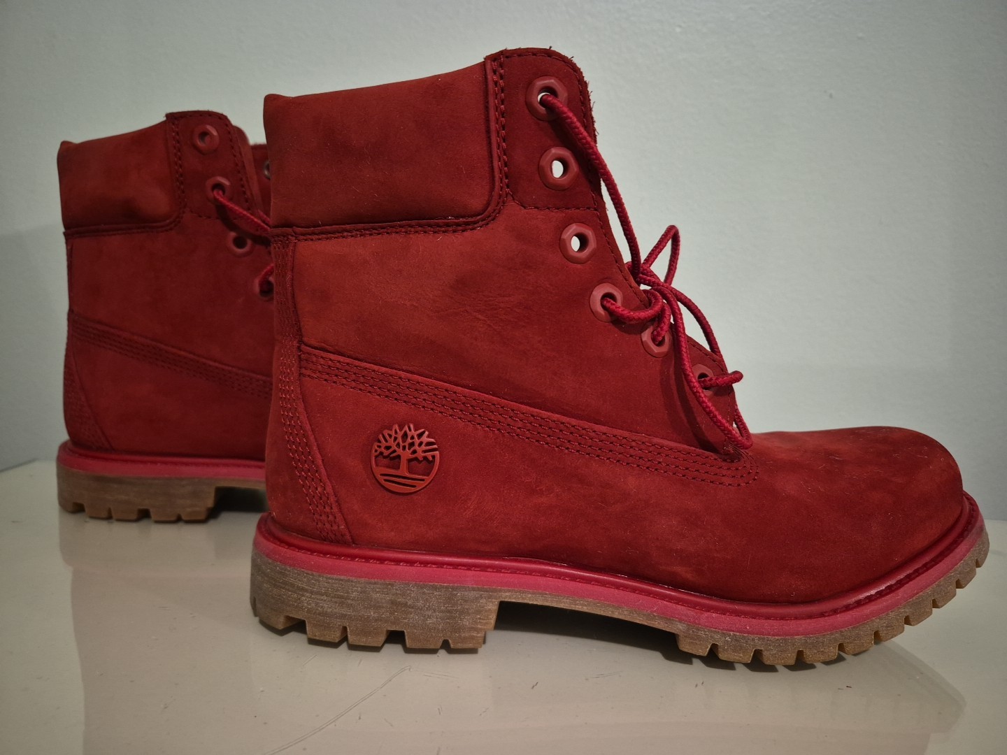Timberland 50th Anniversary Women's Waterproof Red Nubuck Boots