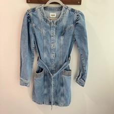 Claudie Pierlot Paris Ramia Faded Denim Mini Dress in Blue Size 34 (US6)