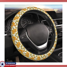 Floral Retro Hippie Flower Steering Wheel Cover Women Men Girls Anti-scolor 11