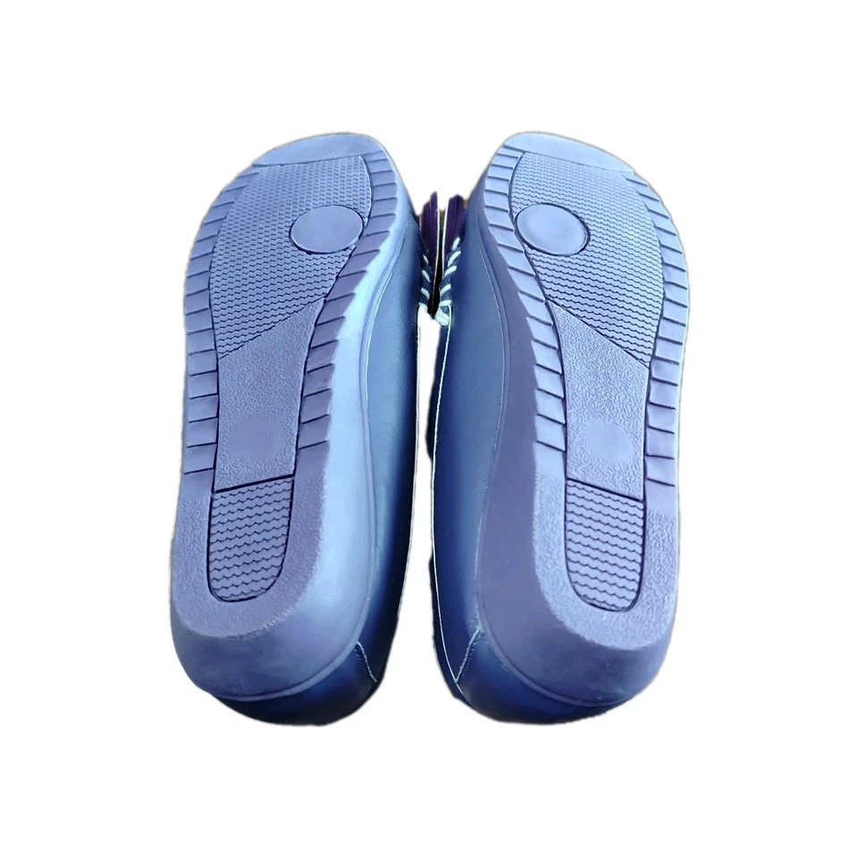 Mocasines para mujer 8M púrpura vintage hechos a mano cuero con cuentas flecos Kiltie Foto 2 de 4