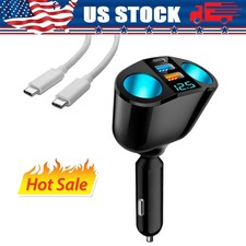 Dual USB Car Cigarette Lighter Socket Splitter Power Adapter Charger Outlet 12V