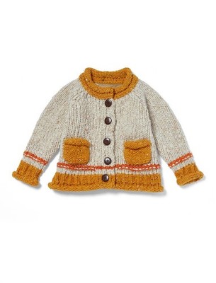 BABY ARAN ROLL NECK CARDIGAN- LITTLE SUNSHINE NWT