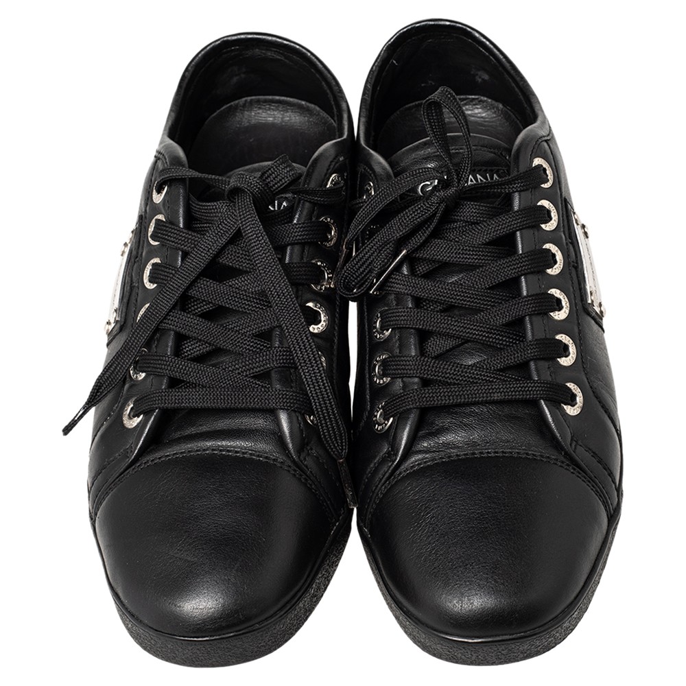 Dolce & Gabbana Black Cap Toe Low Top Sneakers Size 40.5 | eBay