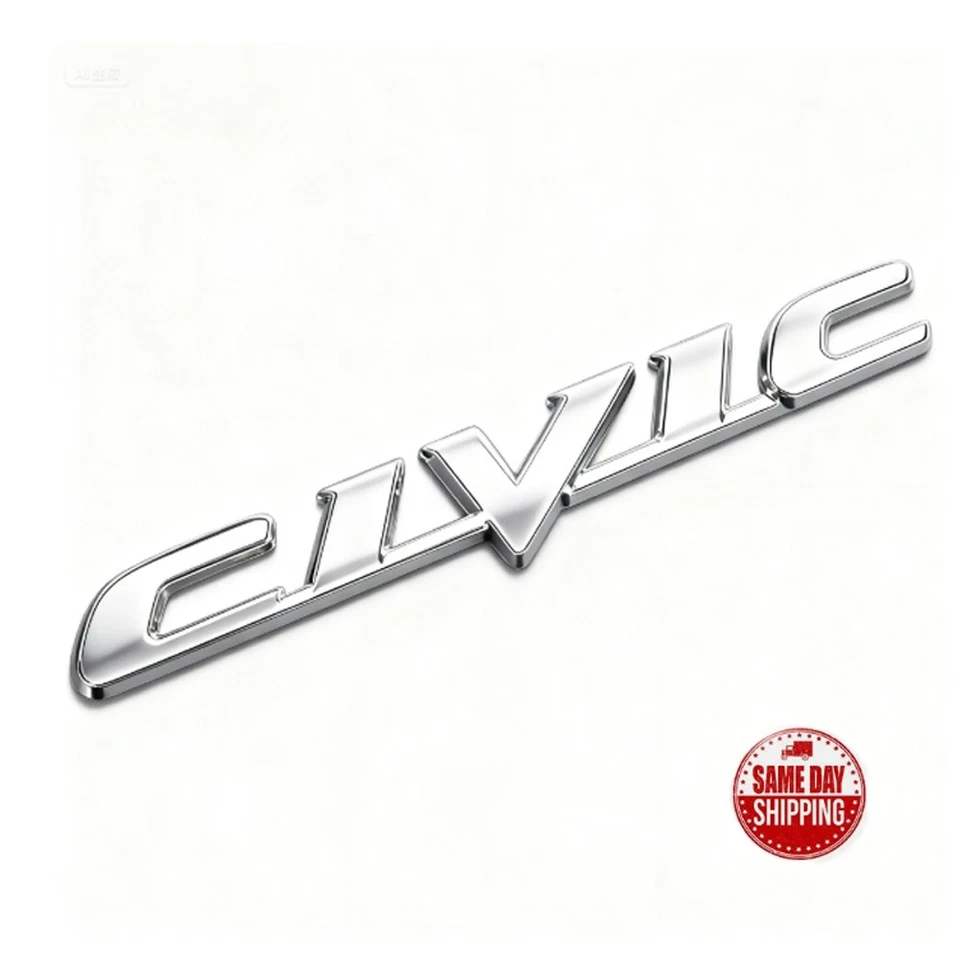 For 2006-11 Honda Civic Rear Trunk Lid Chrome Letter Logo Badge Emblem Sport new - Image 3 of 4