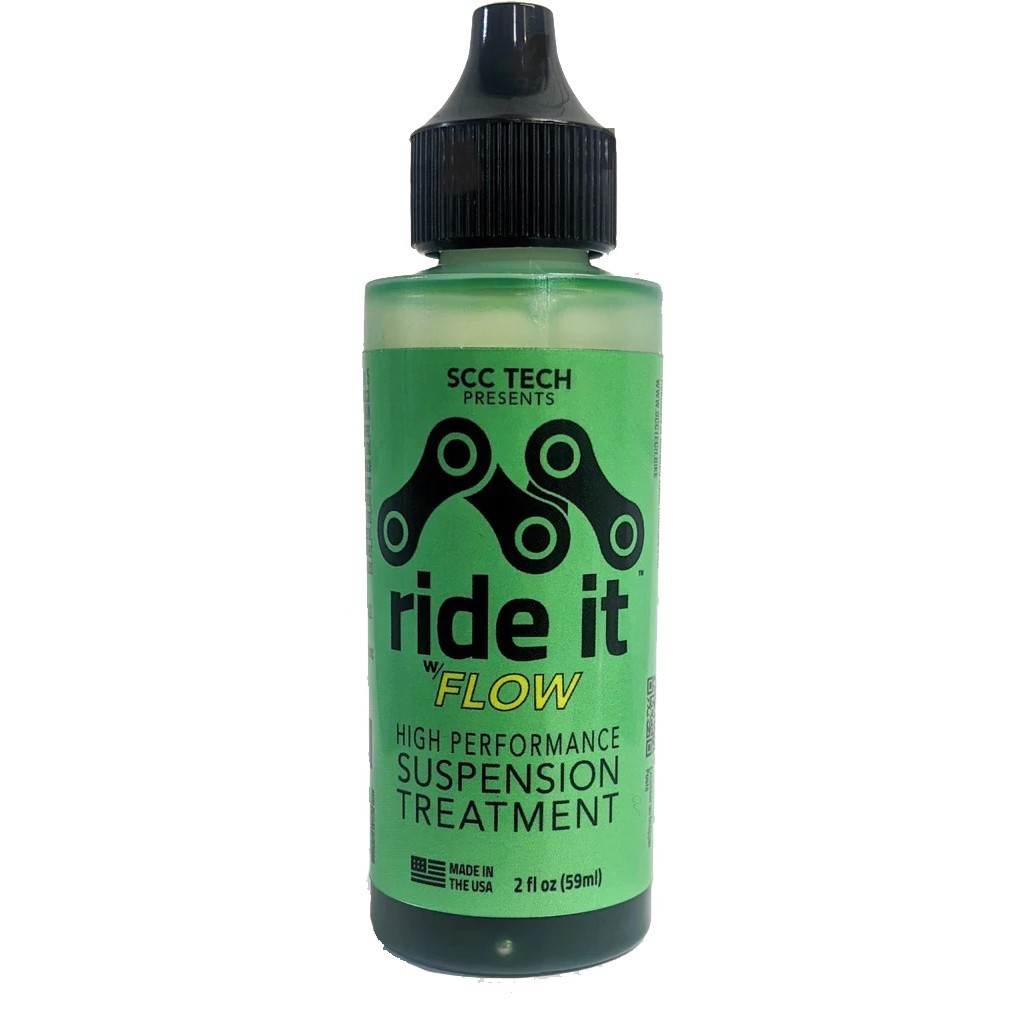 SCC TECH Ride It w/ Flow Mountain Bike Fork Shock Suspension Dropper Lube - 2 oz