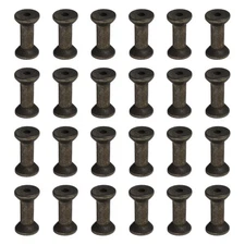 Wooden Empty Spools, Empty Sewing Bobbins, 1.6 In & 24 Pcs & Dark Brown