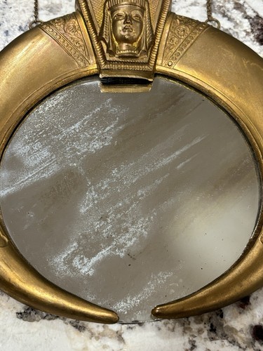 Specchio Shriners vintage con scimitarra mezzaluna chiave di volta sfinge arte metallo funziona NJ - Foto 4 di 22