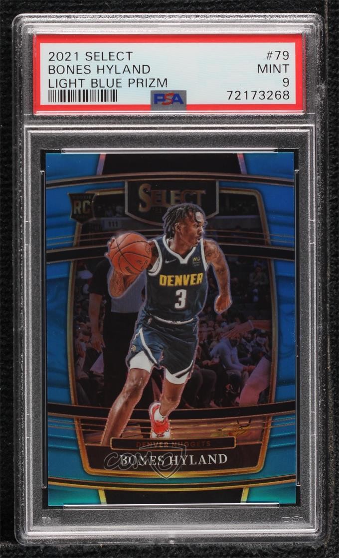 2021 Panini Select Concourse Light Blue Prizm /299 Bones Hyland PSA 9 MINT 0b4t