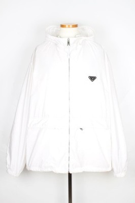 Prada Triangle Logo Re-Nylon Bomber Jacket White XXL 110