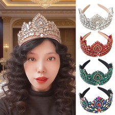 Full Rhinestone Pearl Crown Headband Fit for Wedding Bridal Party Hair Styling