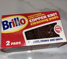 Vtg Brillo Scrubbers Copper Cleansing Pads 2 Pack New Old Stock