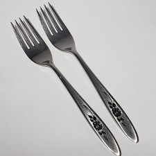 Set of 2 Oneida Community Rose Shadow Stainle...