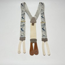 TRAFALGAR Vintage Swordfish Silk And Leather Suspenders/Braces Limited Edition