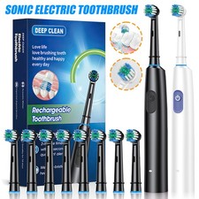 Adults Electric Toothbrush With 8 Brush Heads 5 Modes Timer USB Rechargeable
