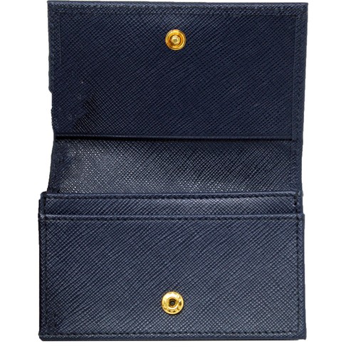 Prada Saffiano Metal Leather Card Holder Baltico - Picture 3 of 3