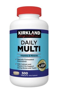 Kirkland Signature Daily Multi Vitamins & Minerals 500 Tablets USP Verified