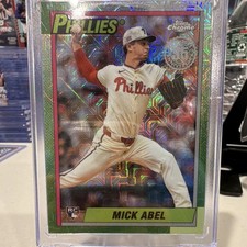 Topps Update Series 1990 Chrome Silver Pack Mick Abel Phillies RC Auto #U90C-13