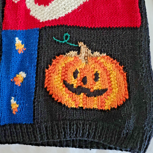 Gantos VTG Cardigan Halloween Sweater Button Down M 90s Ghost Scarecrow Pumpkins - Picture 5 of 18