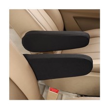 2 PCS Car Front Seat Armrest Covers, Elastic Fabric Auto Seat Armrest Black