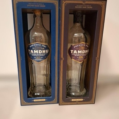 TAMDHU 15 and 18 Year Old Whisky Empty Bottles Set Of 2 Used From Japan