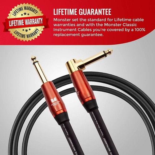 Monster Prolink Acoustic Instrument Cable 12 ft Right Angle to Straight - Picture 11 of 12