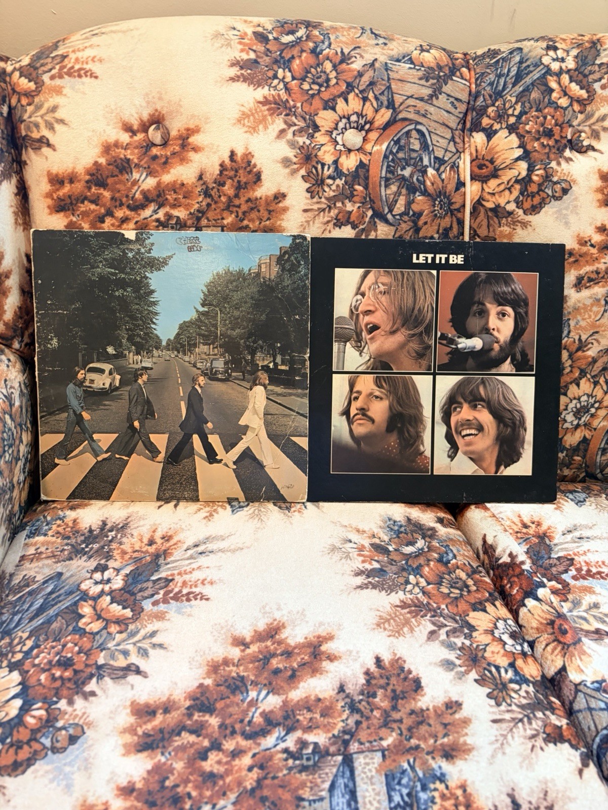 The Beatles Vinyl Record Lot Abbey Road & Let It Be Apple Records LP Classic Roc