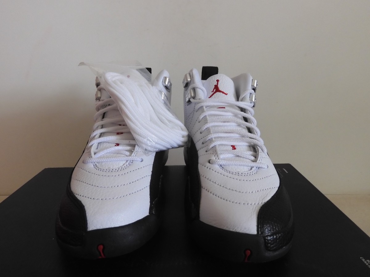 Nike Air Jordan 12 Retro Taxi Flip (GS) White-Gym Red-Black Sz 4Y