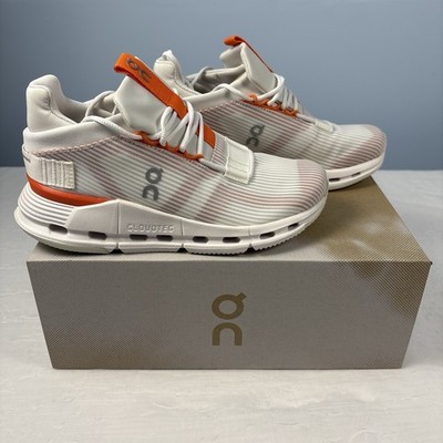 On Cloudnova Void Lightweight Running Shoes White w/ Flame Orange women s 5.5