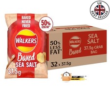 Walkers Baked Never Fried Sea Salted Bulk Crisps Snack Box 37.5g x 32 New Pack