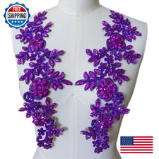 1 Pair Rhinestones Lace Applique Acrylic Beads Sew-on Stones Trim