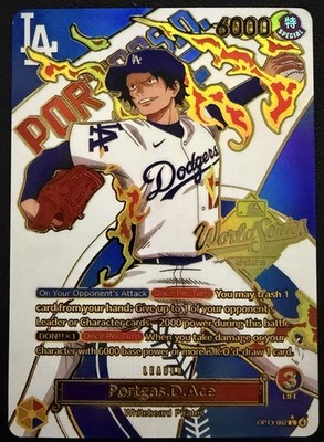 Portgas D. Ace (OP13-002)  Custom Dodgers World Series Special Anime One Piece