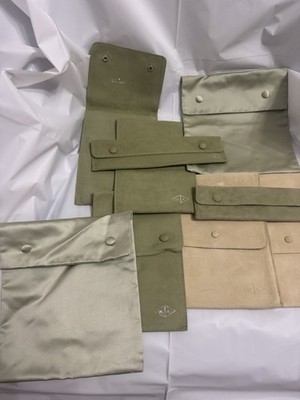 Van Cleef & Arpels VCA Jewelry Pouches Cases Bags Green Beige Lot Vintage