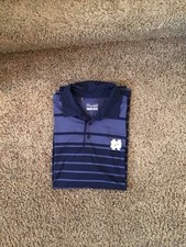 Men  s Notre Dame Fighting Irish Polo Shirt Navy Under Armour HeatGear Golf Sz L