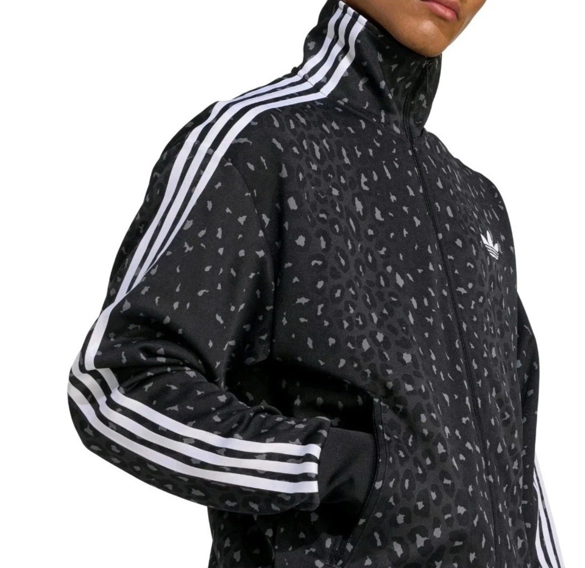 adidas Originals Firebird Leopard Print Track Jacket Black Men's