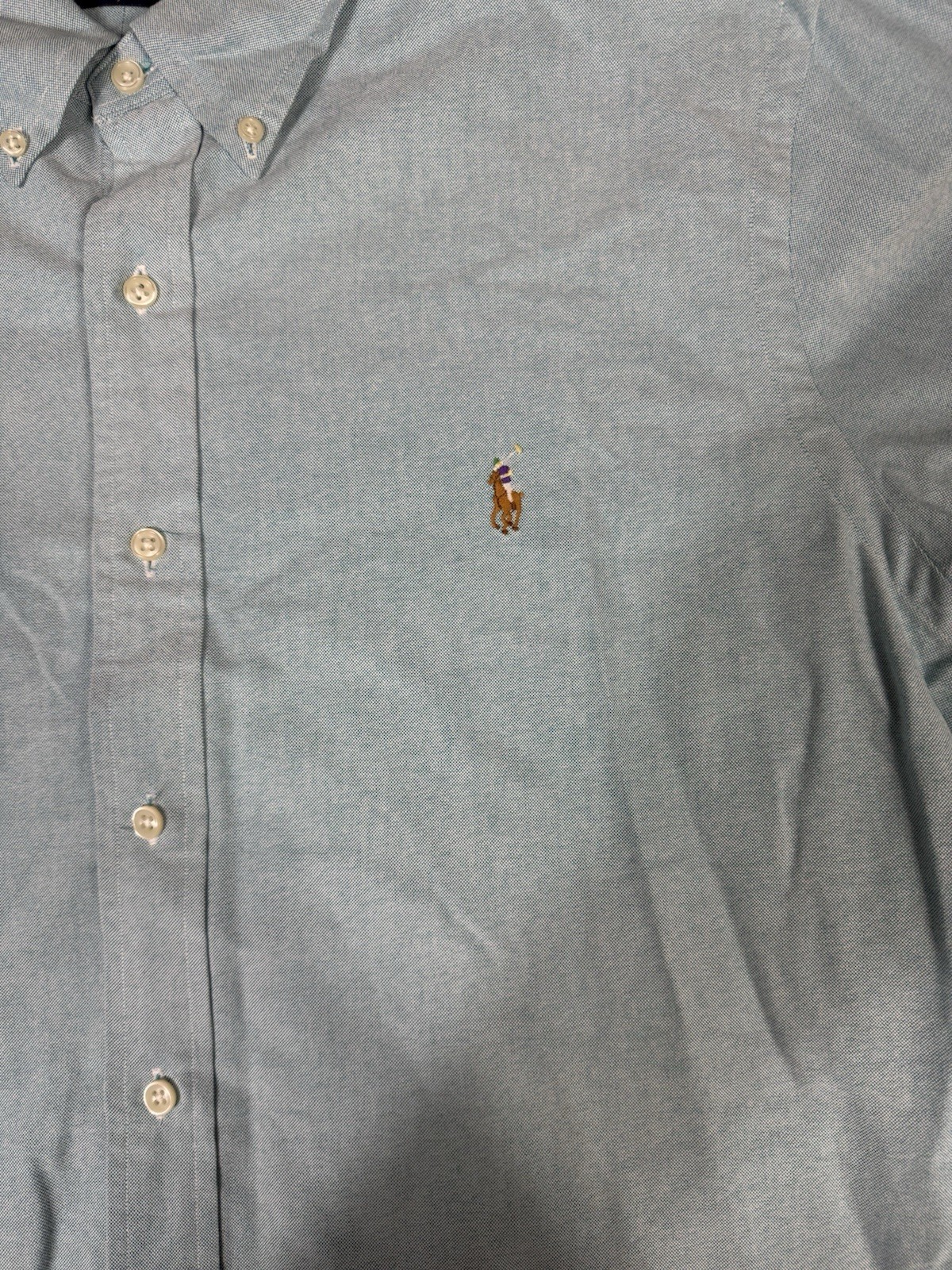 Polo Ralph Lauren camicia manica lunga uomo XL check carne pony preppy ufficio