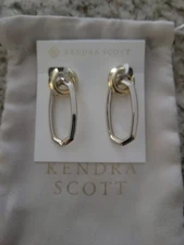 Kendra Scott Danielle Reversible Two Tone Link Earrings NWT $80  Pouch
