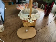 Longaberger Basket  Combo With Liner, Protector , Lid, Tie On to mom with love