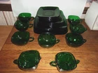 Anchor Hocking square 50's forest green glassware set lot 30 pc 1950's Fire-King