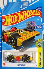 Hot Wheels 2025 Factory Set Experimotors #117 Flippin Fast Yellow & Gray