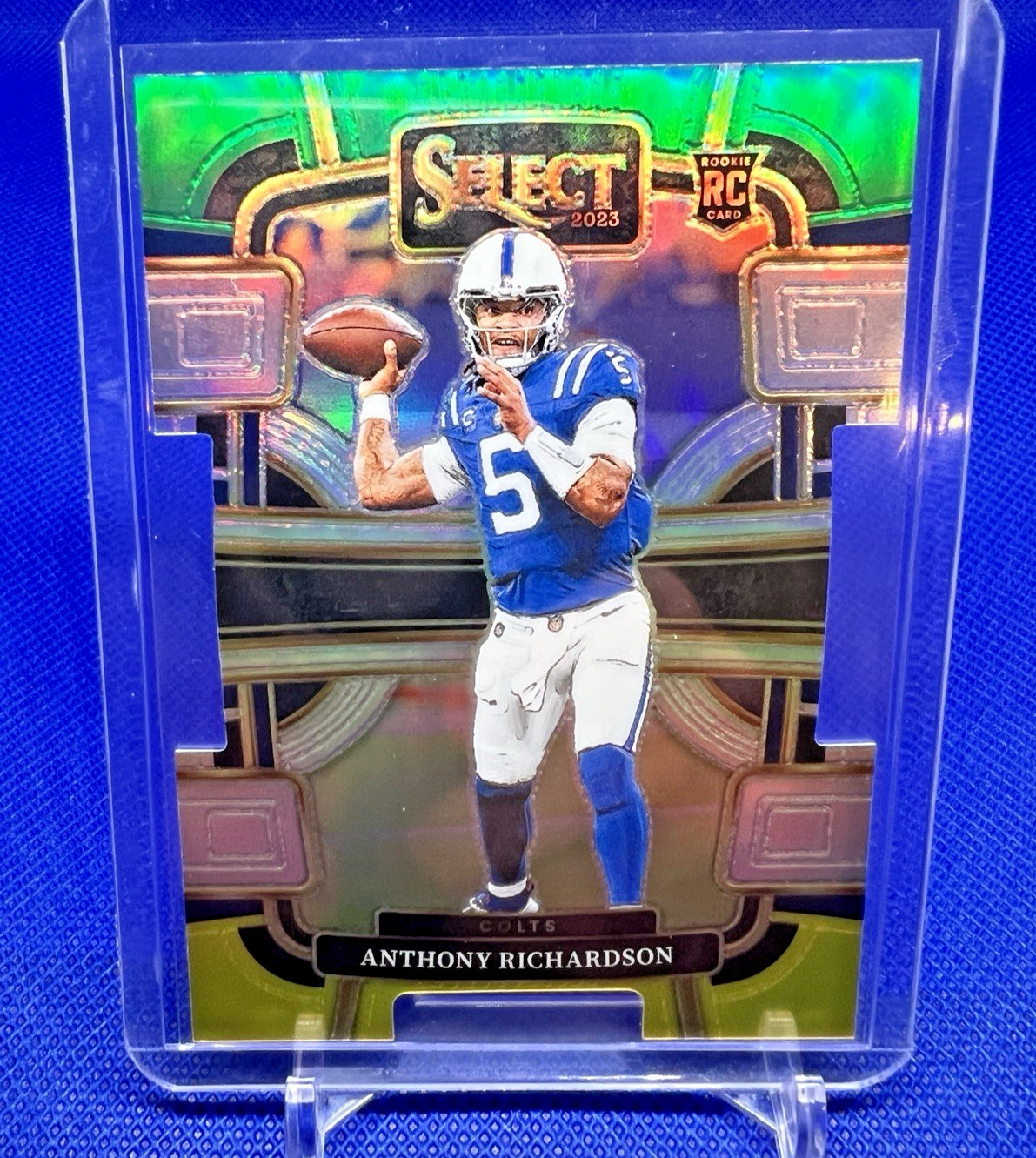 2023 Select - Concourse Anthony Richardson #43 Green & Yellow Prizm Die Cut