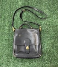Coach Station Bag Vintage Black Leather Crossbody Messenger