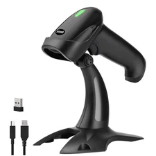 USB Wireless Barcode Scanner with Stand,Symcode Barcode Scanner Versatile 2-in-1