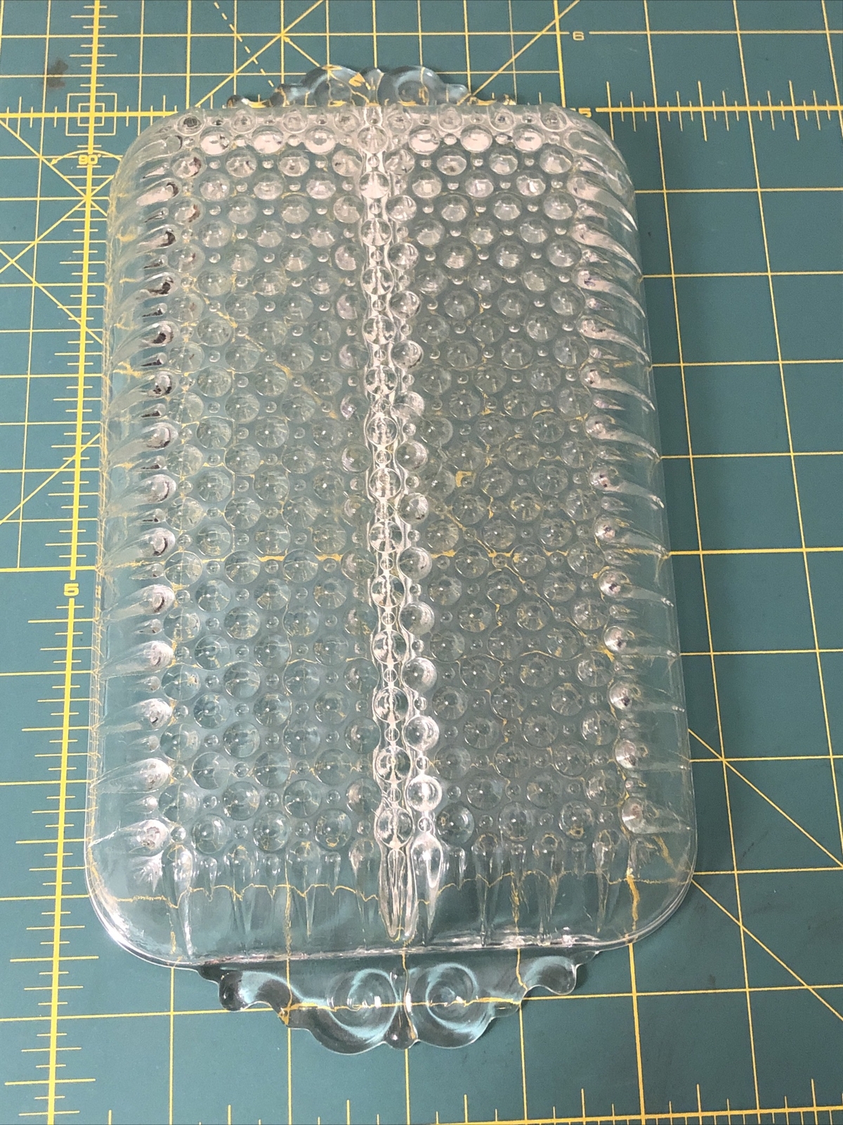 Vintage Clear Glass Crystal Divided Candy Dish 5.5” X 10” X 1.5”