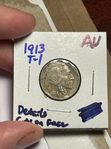 1913-D TYPE 1 Buffalo Nickel XF/AU DETAILS