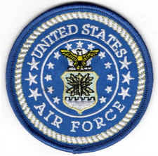4" AIR FORCE OLD LOGO BLUE EMBROIDERED JACKET PATCH